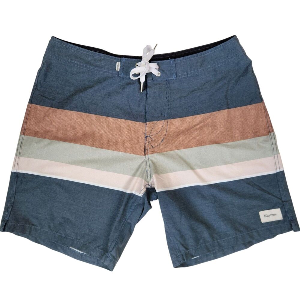Rhythm Mens Colorblock Back Pocket Board Shorts 34
